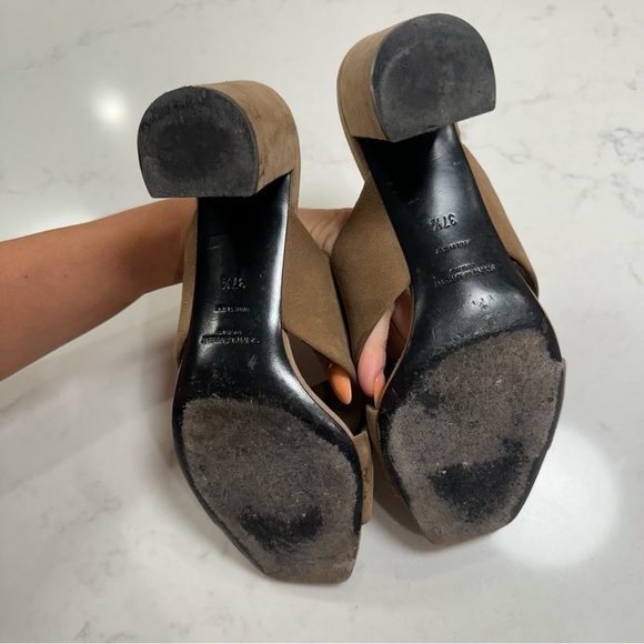 SAINT LAURENT Suede LouLou 70 Mules in Taupe - Picture 11 of 11